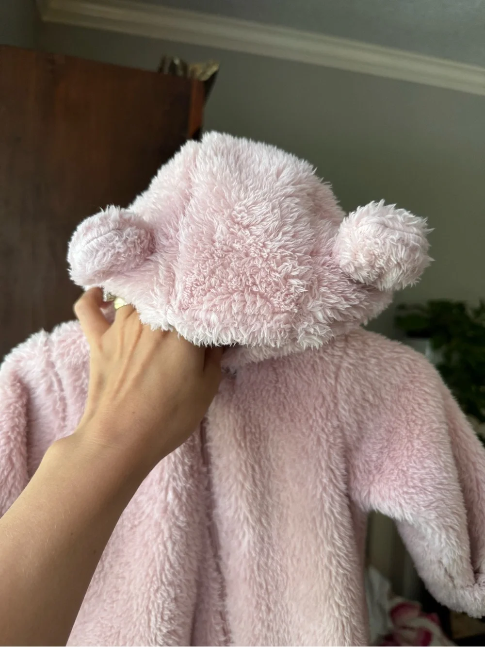 Carter's Soft Pink Fleece Baby Footed One-Piece